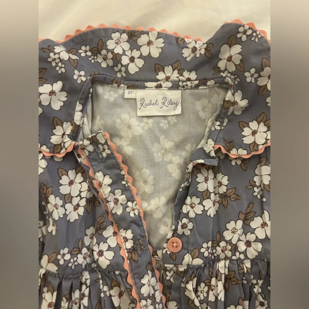 Rachel Riley Floral Button Dress Size 2 - Picture 3 of 4